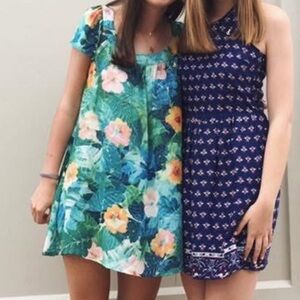 Show Me Your MuMu Tropical Floral Mini Dress - Blue and Green